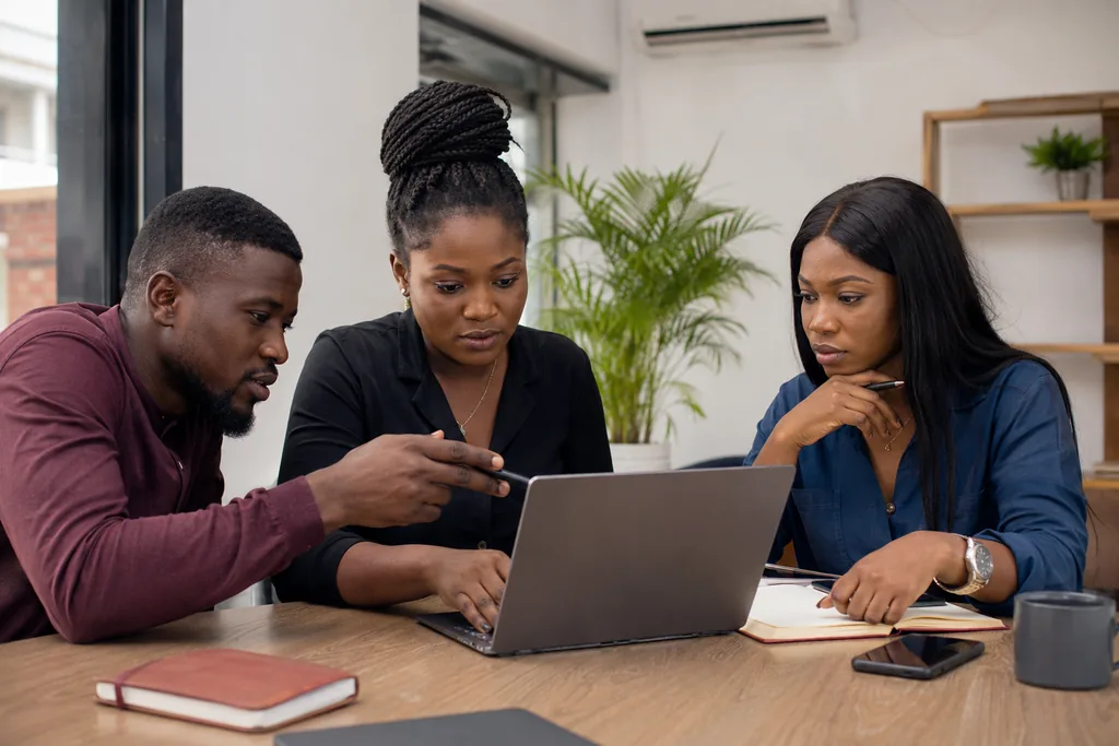 Nigerian marketing team planning a business growth campaign